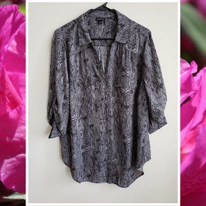 *2/$20* torrid Snakeskin Grey Blouse Top